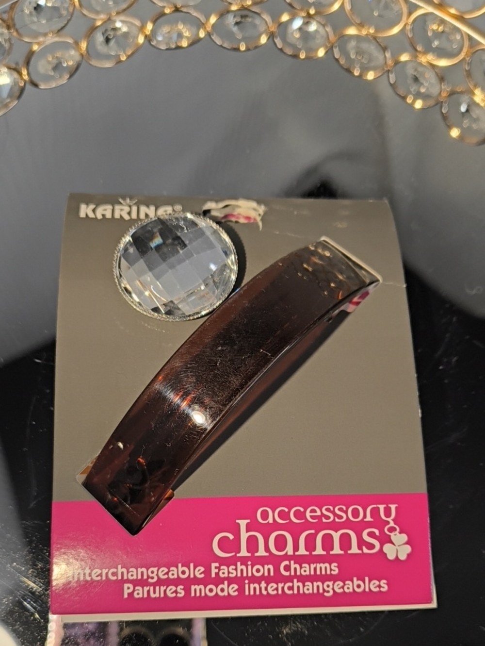 Karina Brown Tortoiseshell Hair Barrette & Gem Accessory